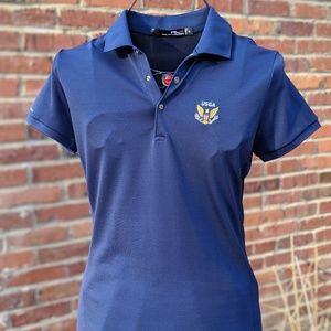 Women's Navy golf polo moisture wicking